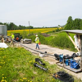Linjapumput ja hiekan erotussäiliö