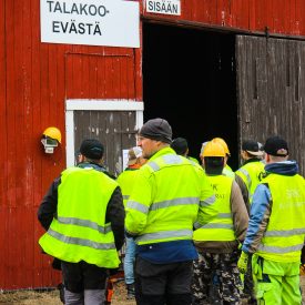 Talkooruokailu on mukava lepohetki.