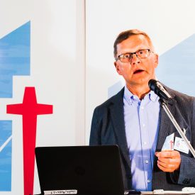 Tiedotustilaisuudessa puheenvuoron piti luonnollisesti myös Äänekosken Suviseurojen puheenjohtaja Reijo Peura