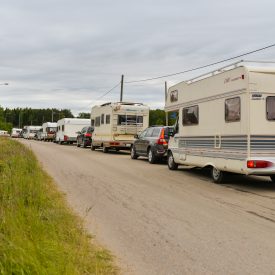 Paluuliikenne aiheutti välillä jonoja, mutta kaikenkaikkiaan liikenne sujui jouhevasti.
