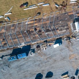 Rakentaminen on hyvässä vauhdissa lintuperspektiivistäkin päätellen ilmakuva rakentaminen