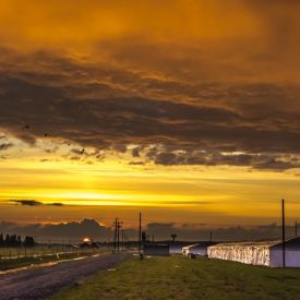 Värien dramatiikkaa vielä uinuvalla seurakentällä