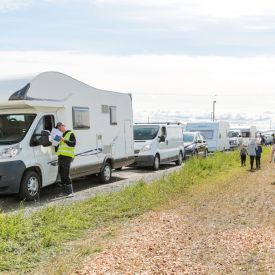 Alueiden täyttämistä aamupäivällä.